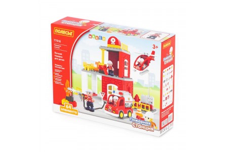 Конструктор "Макси" - "Пожарная станция" (64 элемента) (в коробке) Конструктор "Макси" - "Пожарная станция" (64 элемента) (в коробке)