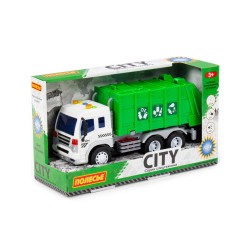 "Сити", автомобиль коммунальный инерционный (со светом и звуком) (зелёный) (в коробке)