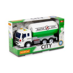 "Сити", автомобиль с цистерной инерционный (со светом и звуком) (зелёный) (в коробке)