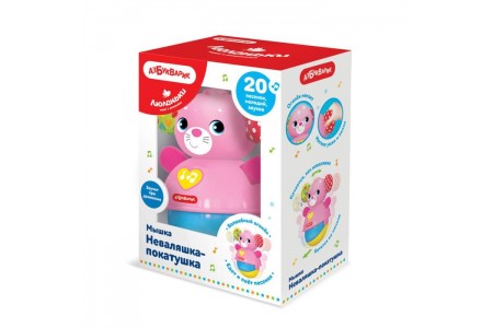 МУЗЫКАЛЬНАЯ ИГРУШКА "НЕВАЛЯШКА-ПОКАТУШКА. МЫШКА" (РОЗОВАЯ)